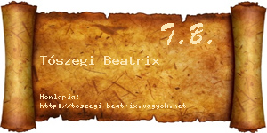 Tószegi Beatrix névjegykártya