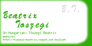 beatrix toszegi business card
